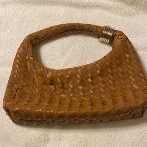 A New Day Elegant Caramel Woven Handbag